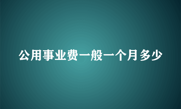 公用事业费一般一个月多少