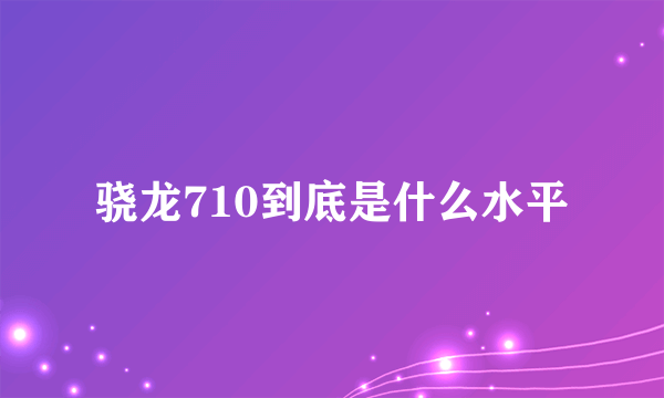 骁龙710到底是什么水平