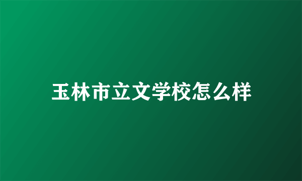 玉林市立文学校怎么样