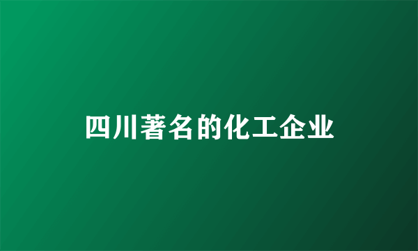 四川著名的化工企业