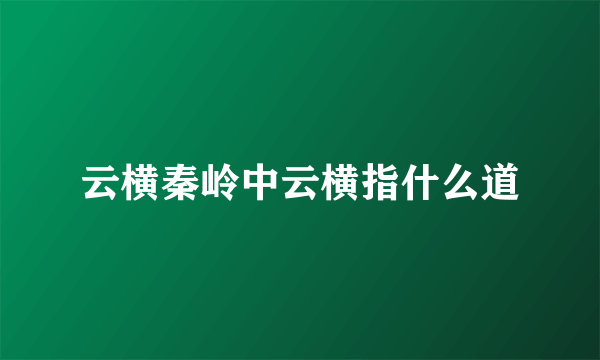 云横秦岭中云横指什么道