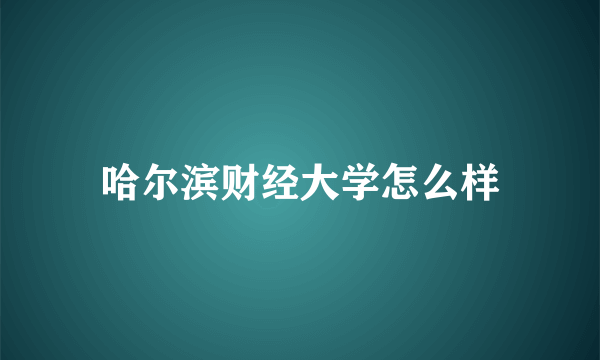 哈尔滨财经大学怎么样