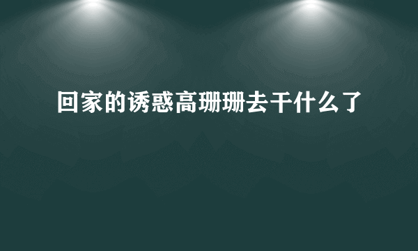 回家的诱惑高珊珊去干什么了