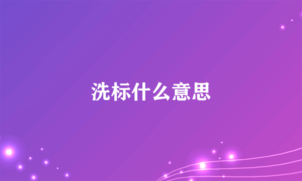 洗标什么意思