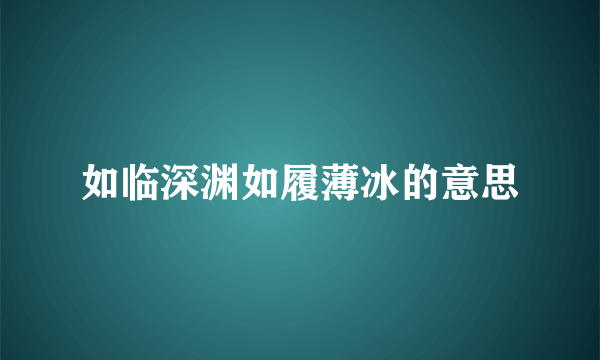 如临深渊如履薄冰的意思