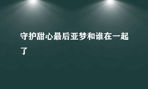 守护甜心最后亚梦和谁在一起了