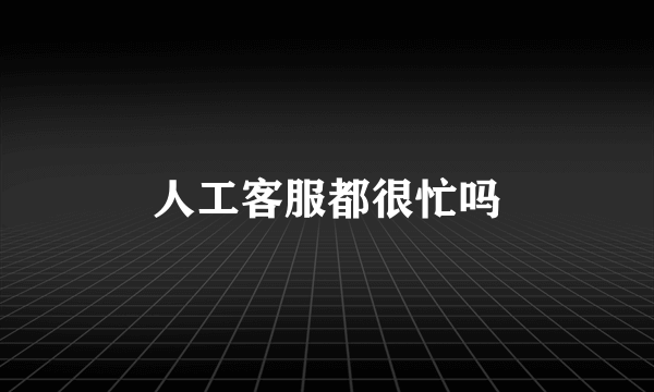 人工客服都很忙吗