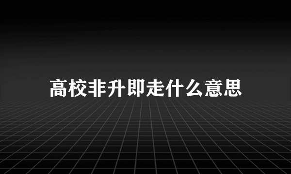 高校非升即走什么意思