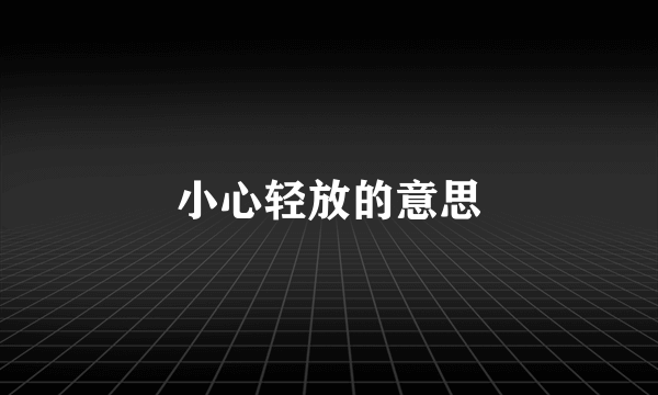 小心轻放的意思