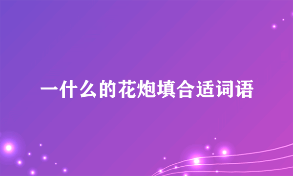 一什么的花炮填合适词语