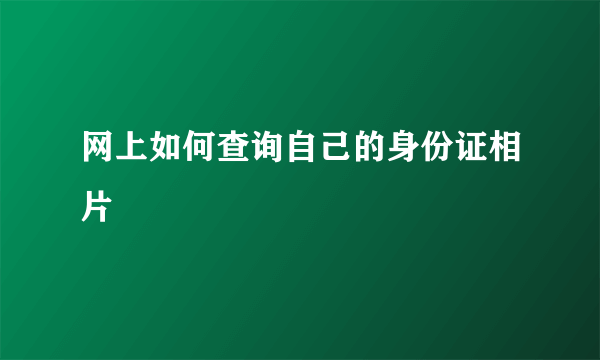 网上如何查询自己的身份证相片