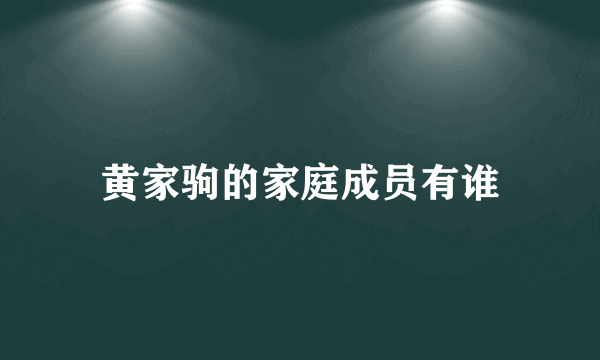 黄家驹的家庭成员有谁