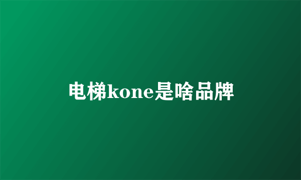 电梯kone是啥品牌