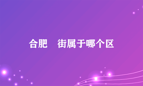 合肥罍街属于哪个区