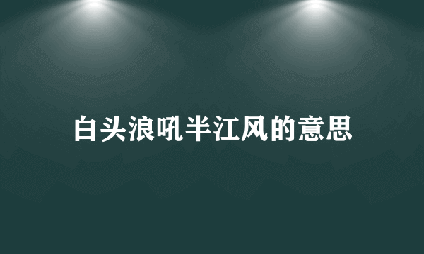 白头浪吼半江风的意思