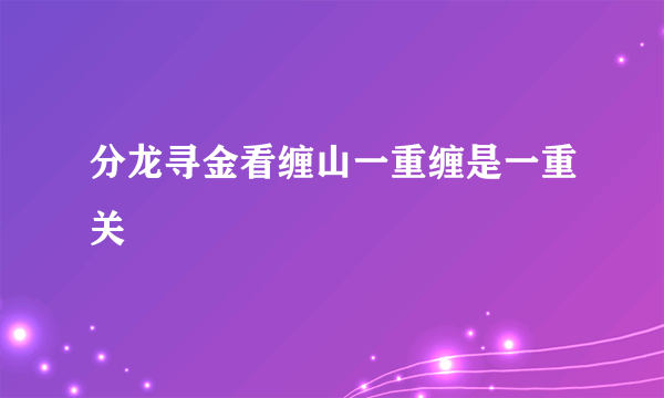 分龙寻金看缠山一重缠是一重关