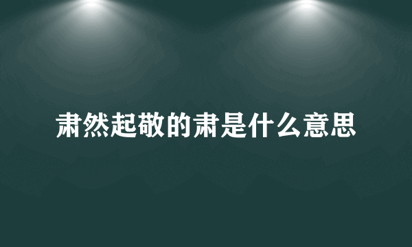 肃然起敬的肃是什么意思