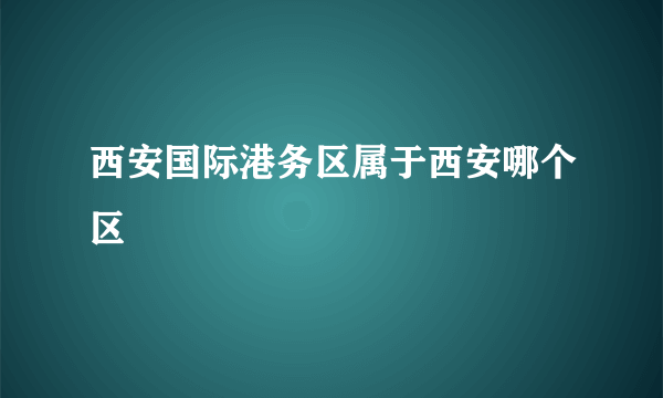 西安国际港务区属于西安哪个区