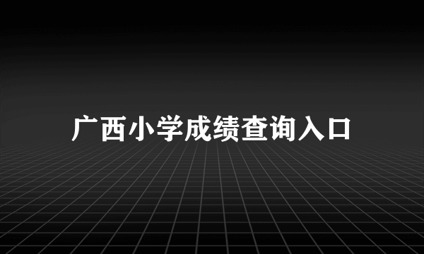 广西小学成绩查询入口