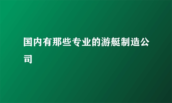 国内有那些专业的游艇制造公司