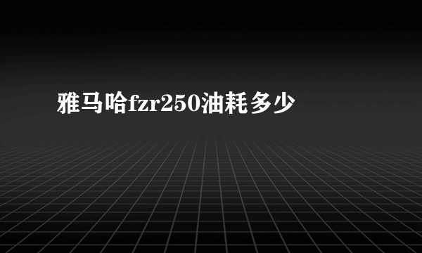 雅马哈fzr250油耗多少