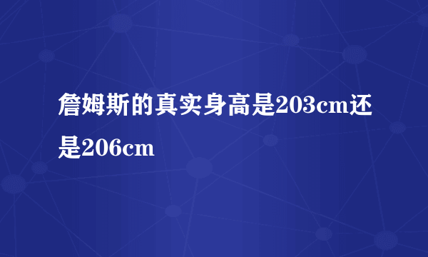 詹姆斯的真实身高是203cm还是206cm