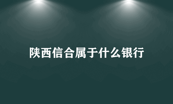 陕西信合属于什么银行