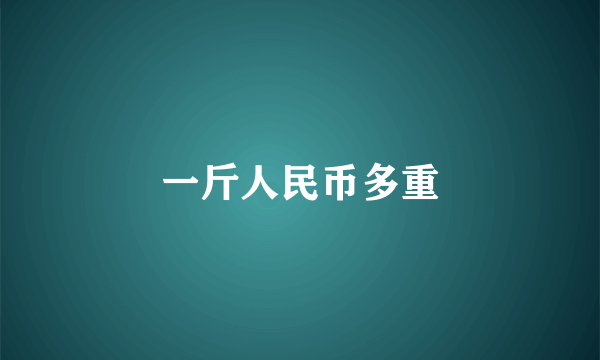 一斤人民币多重