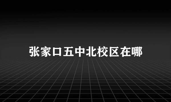 张家口五中北校区在哪