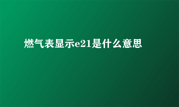 燃气表显示e21是什么意思