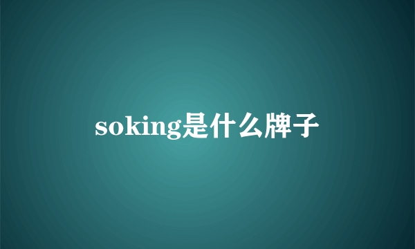 soking是什么牌子