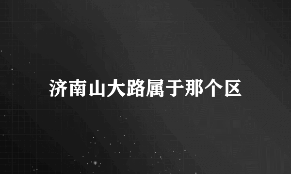 济南山大路属于那个区