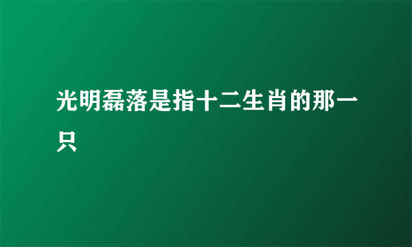 光明磊落是指十二生肖的那一只