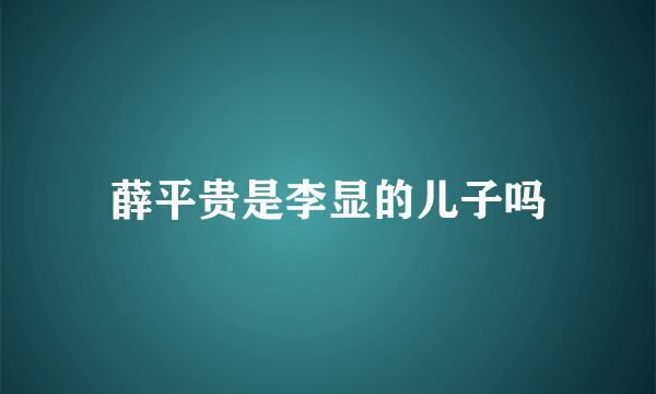 薛平贵是李显的儿子吗