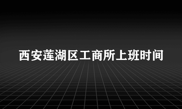 西安莲湖区工商所上班时间