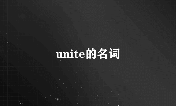 unite的名词