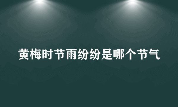 黄梅时节雨纷纷是哪个节气