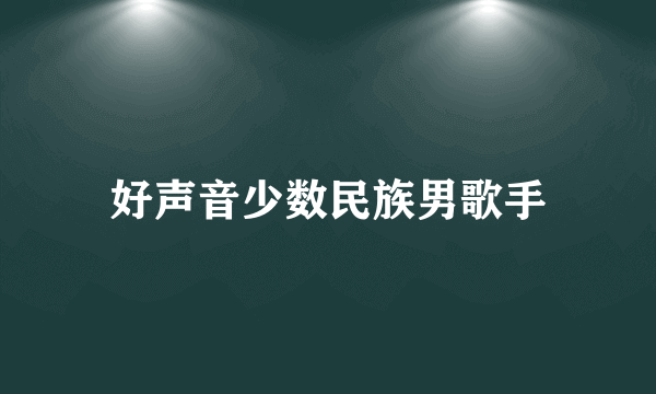 好声音少数民族男歌手