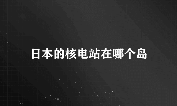 日本的核电站在哪个岛