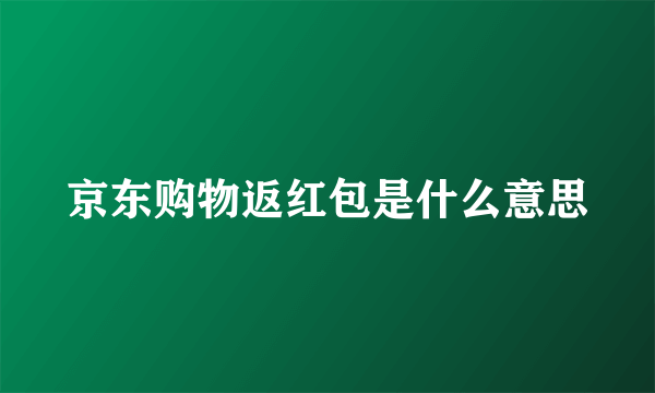 京东购物返红包是什么意思