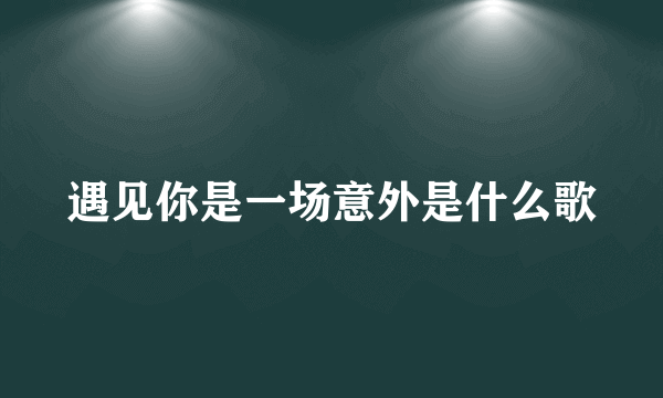 遇见你是一场意外是什么歌