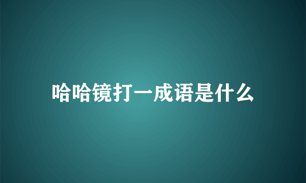 哈哈镜打一成语是什么