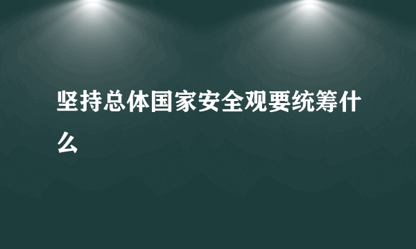 坚持总体国家安全观要统筹什么