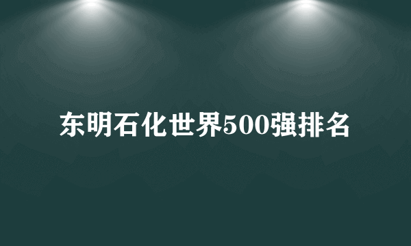 东明石化世界500强排名