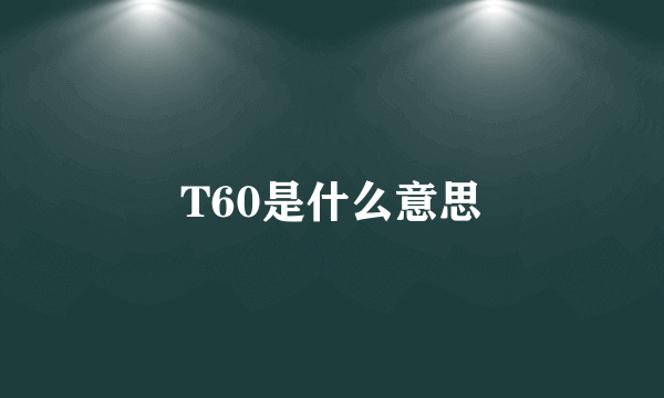 T60是什么意思