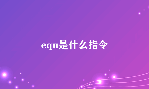 equ是什么指令