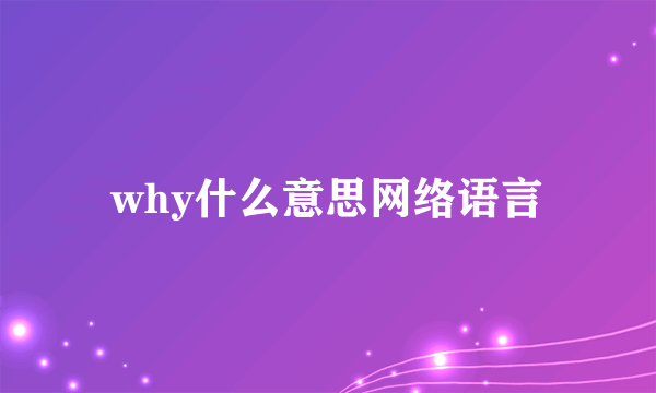 why什么意思网络语言