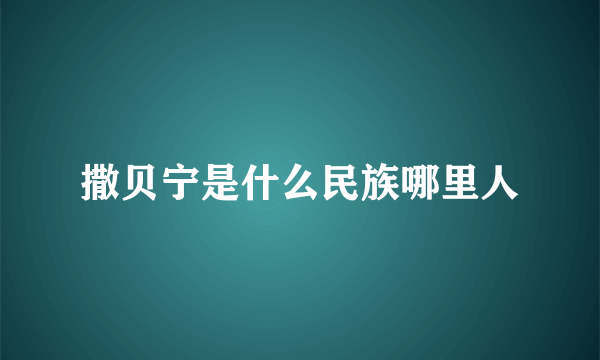 撒贝宁是什么民族哪里人