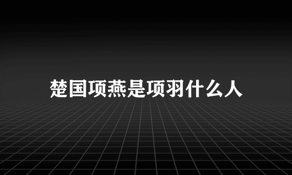 楚国项燕是项羽什么人