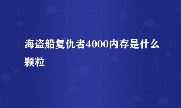 海盗船复仇者4000内存是什么颗粒